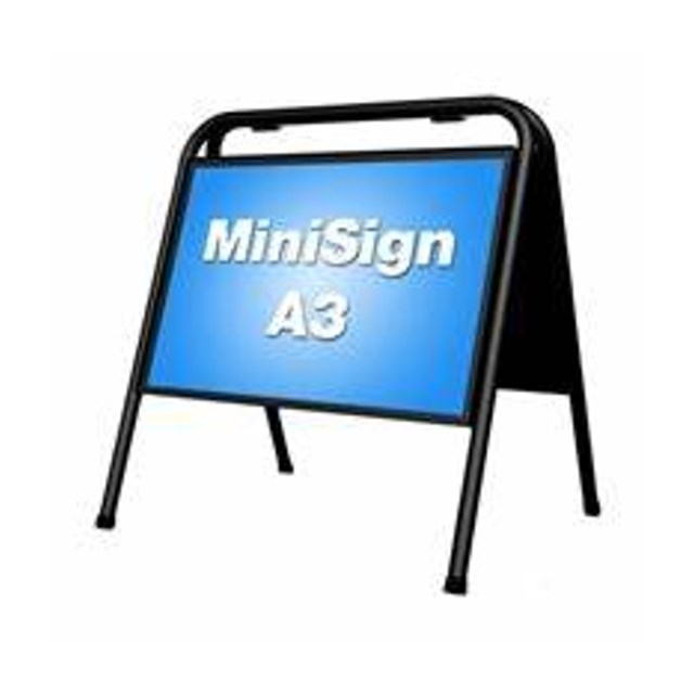 Skyltställ Mini Sign A3 svart liggande - 1