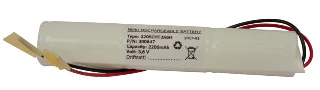 Batteri Nödljuspack NiMH 3,6v-220SCHT3A6H - 1