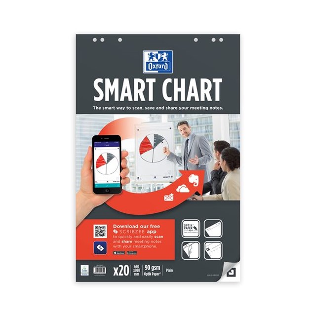 Blädderblock Oxford SmartChart olinj. 65x98cm 3st/krt - 650x980mm - 1