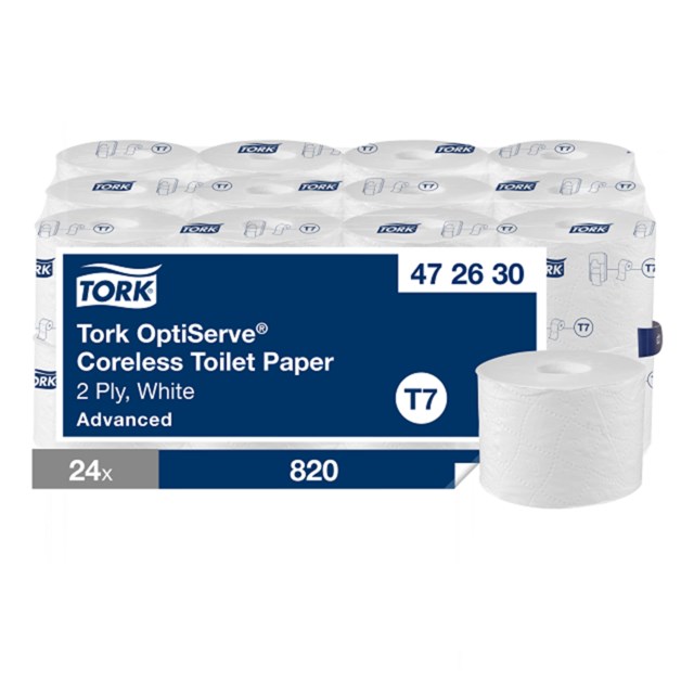 Toalettpapper Tork OptiServe coreless 2-lags, vit, 24st/fp - 1