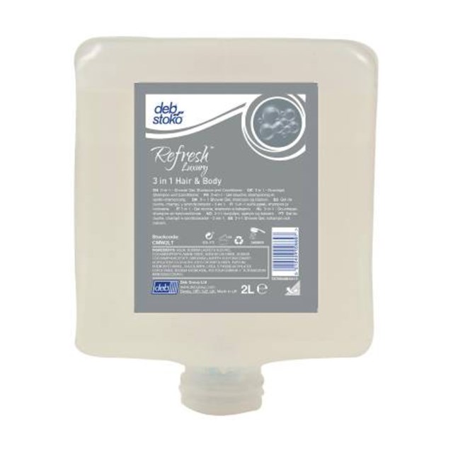 Duschtvål DEB Refresh Luxury 3-in-1 2L - 2L - 1