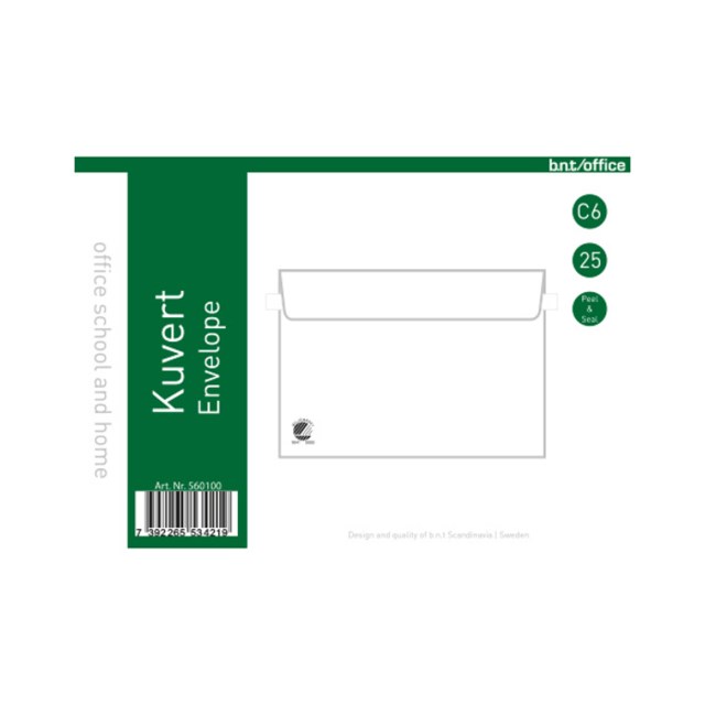 Kuvert Konsument C6 P&S vita 25st/fp - A6L - 1