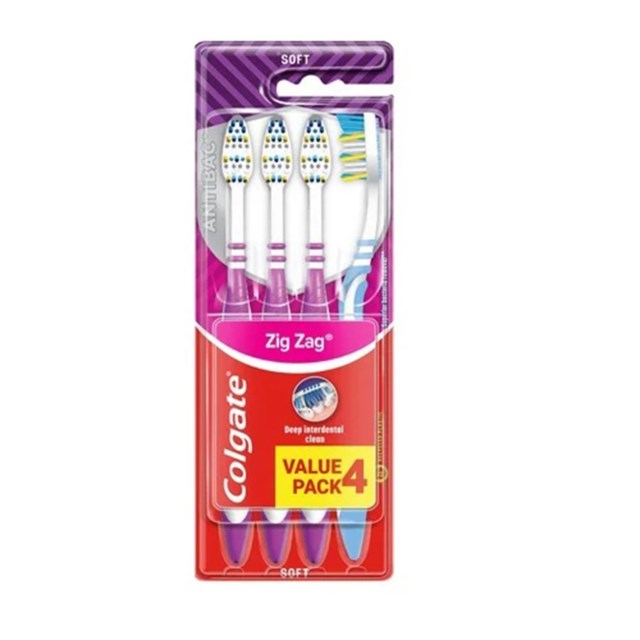 Colgate Tandborste Zig Zag Antibac Soft 4st/fp - 1