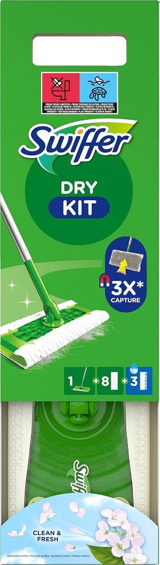 Swiffer Sweeper Startkit 1 mopp, 8 torra rengöringsdukar & 3 fuktiga golvdukar - 1