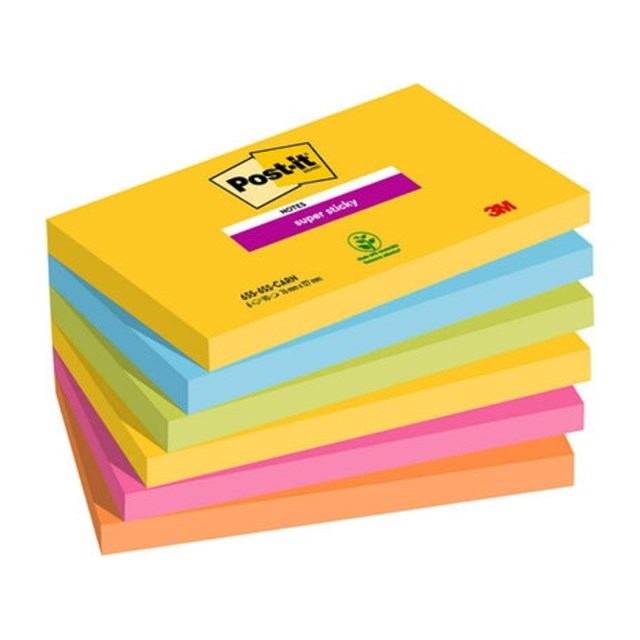Post-it Super Sticky 6556SSRIO 76x127mm Carnival 6st/fp - 76x127mm - 1