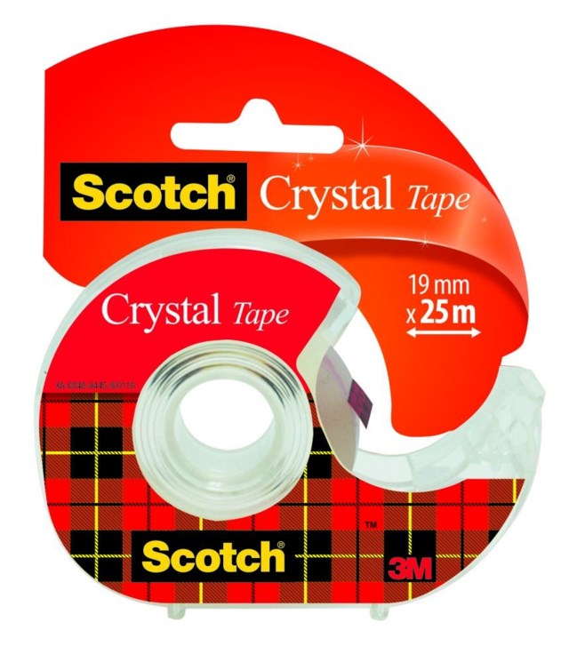 Tejp Scotch Crystal m hållare 19mm x 25m - 19mmx25m - 1