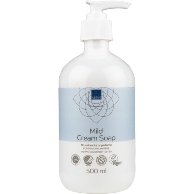 Tvål Abena Mild Cream Soap färg & parfymfri 500ml 6st/krt - 500ml - 1