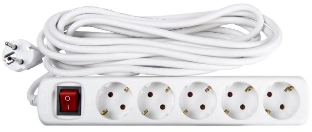 Grenuttag 5-vägs jordad med brytare 5m - 5m - 1