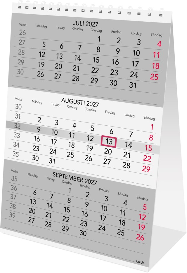 Almanacka Burde Bordskalender Triplaner - 1