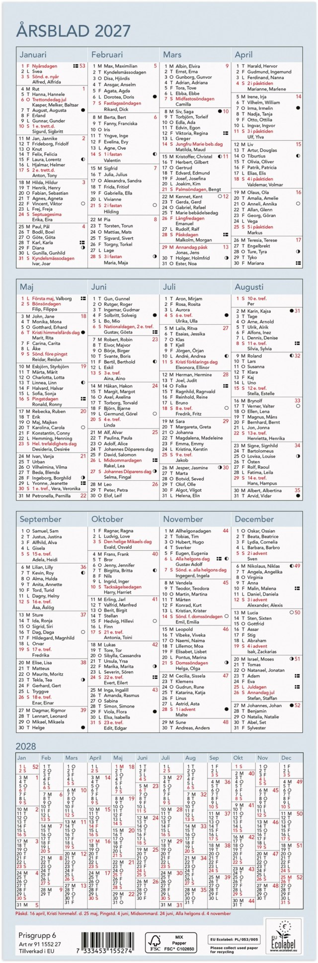 Almanacka Burde Årsblad - 1