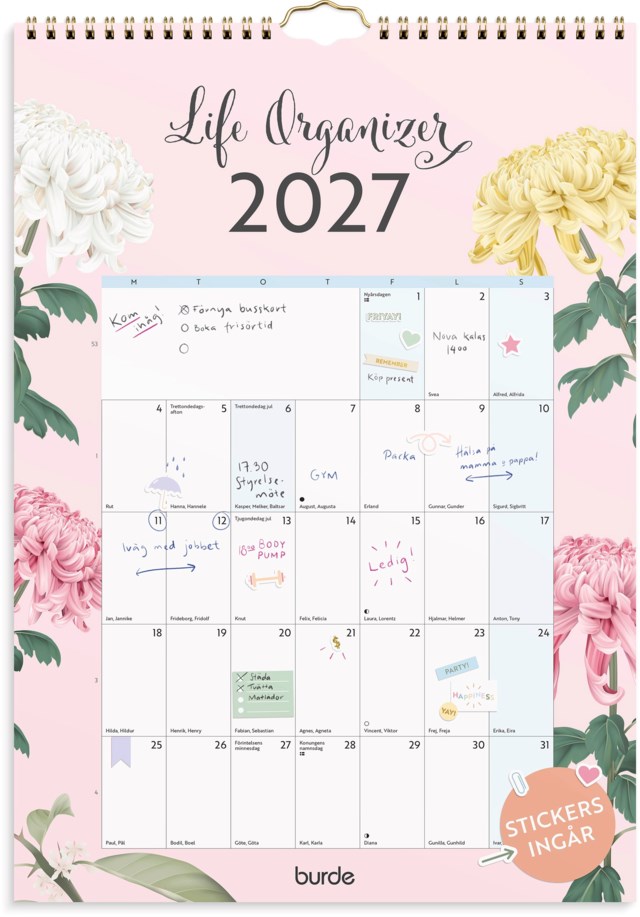 Almanacka Burde Väggkalender Life Organizer - 1