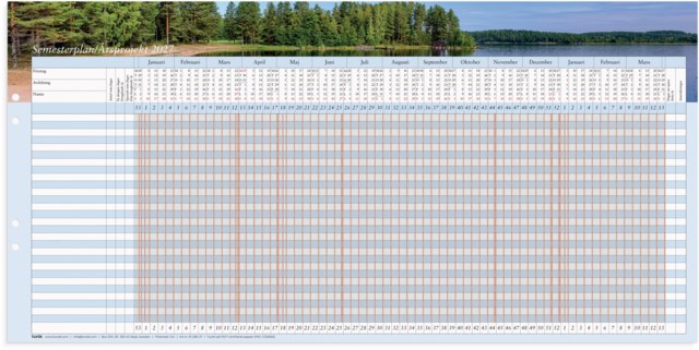 Almanacka Burde Planeringsblad Semesterplan/Årsprojekt 5/fp - 1