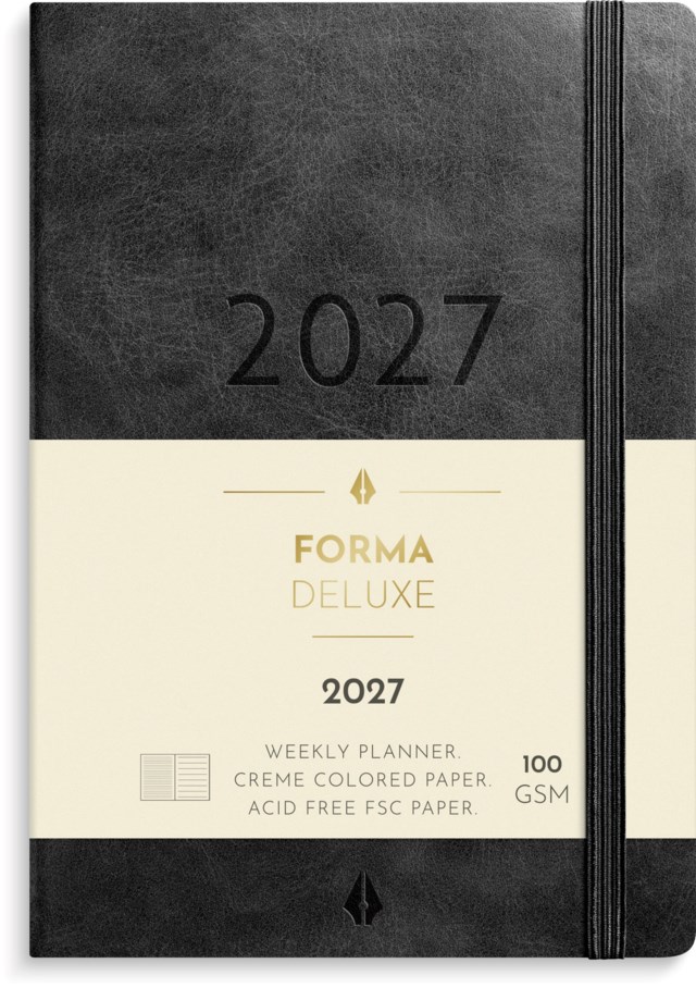 Almanacka Burde Liten Veckokalender Forma Deluxe svart - 1