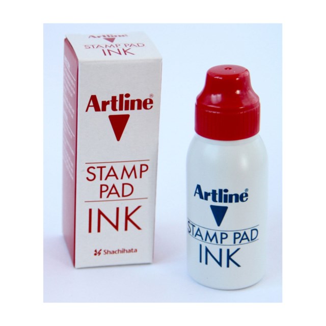 Stämpelfärg på flaska Dynor Röd  Artline - 50ml - 1