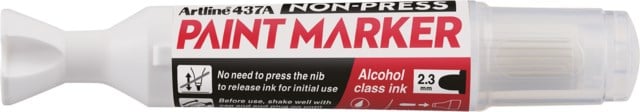 Märkpenna Artline 437A Non-press paint marker vit - 1
