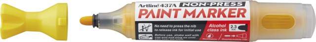 Märkpenna Artline 437A Non-press paint marker gul - 1