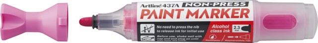 Märkpenna Artline 437A Non-press paint marker rosa - 1