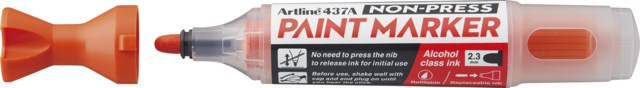 Märkpenna Artline 437A Non-press paint marker orange - 1