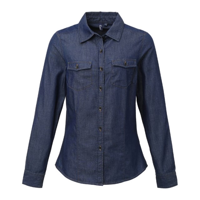 Skjorta Jeans stitch denim dam indigo denim stl L - L - 1
