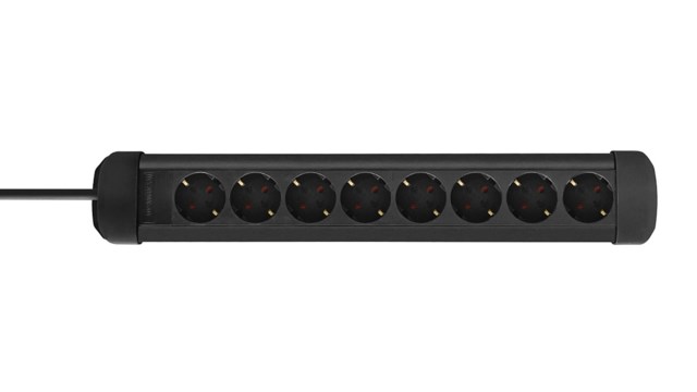 Uttag 8xCEE 7/3 Uttag 1xCEE 7/7 3m Kabel Svart - 1