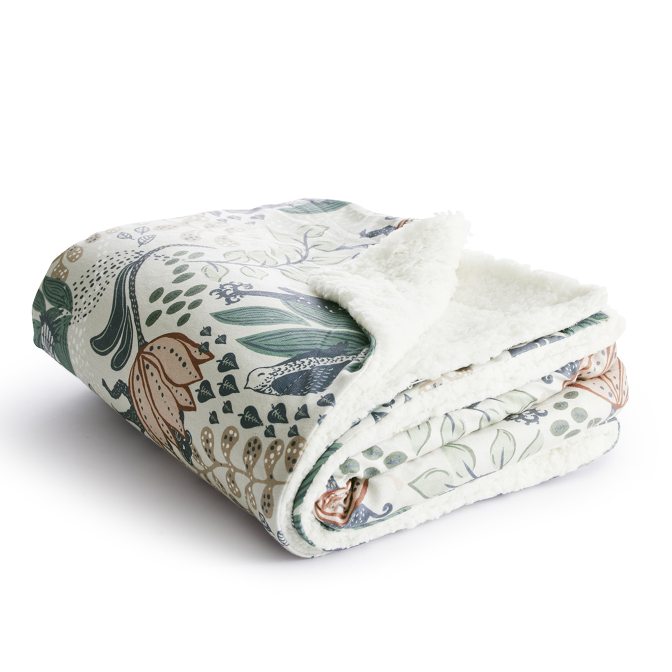 Pläd Ylleverket Sherpa, blommig vit, 130x170 cm - Skola, Hem & Fritid - Presentartiklar - Övriga presenter