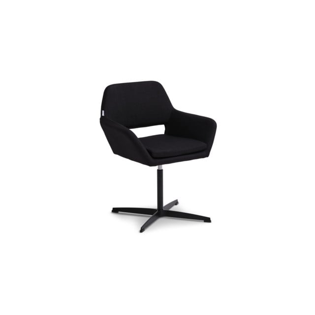 Konferensstol Amsterdam Kryssfot Svart+Svart - 820x650x570mm - 1