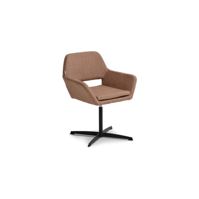 Konferensstol Amsterdam Kryssfot Sand+Svart - 820x650x570mm - 1