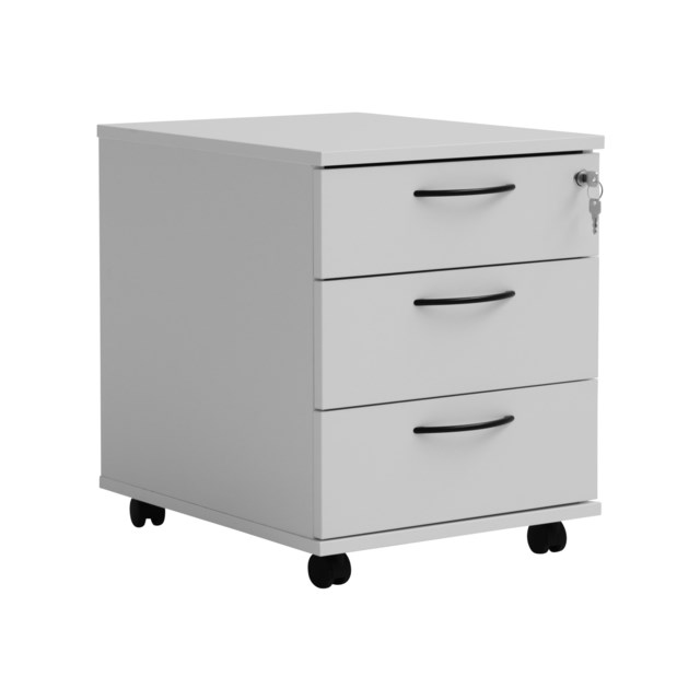 Rullhurts 3 lådor vit laminat H500 B420 D505 - 500x420x505mm - 1