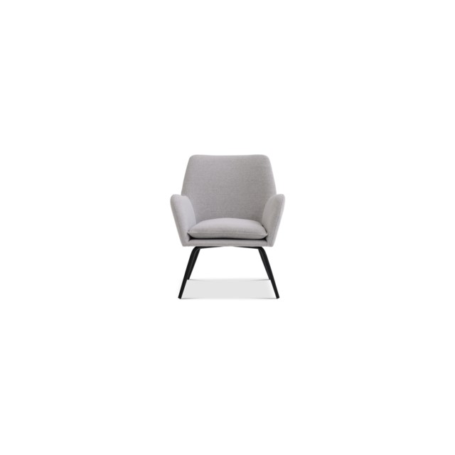 Loungefåtölj Bankeryd Helklädd Ellie Ljusgrå+Svart - 760x620x570mm - 1