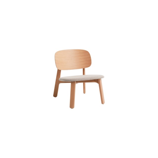 Verona Loungefåtölj Gråbrun/Ljus bok - 680x550x630mm - 1