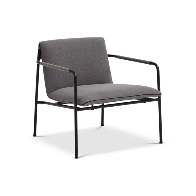 Turin loungefåtölj Mörkgrå Ellie Svart stativ - 690x670x670mm - 1
