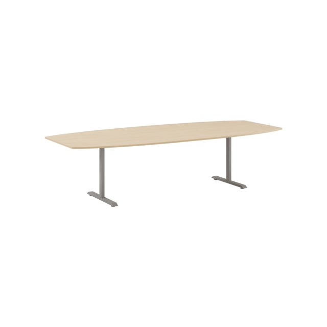 Konferensbord båtformat Madrid 2800x1200/800 ljus ek/silver - 2800x1200/800x720mm - 1