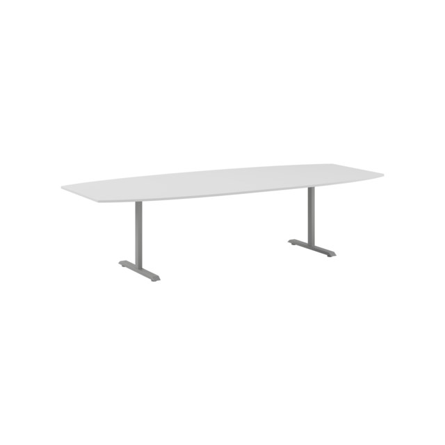 Konferensbord båtformat Madrid 2800x1200/800 vit/silver - 2800x1200/800x720mm - 1