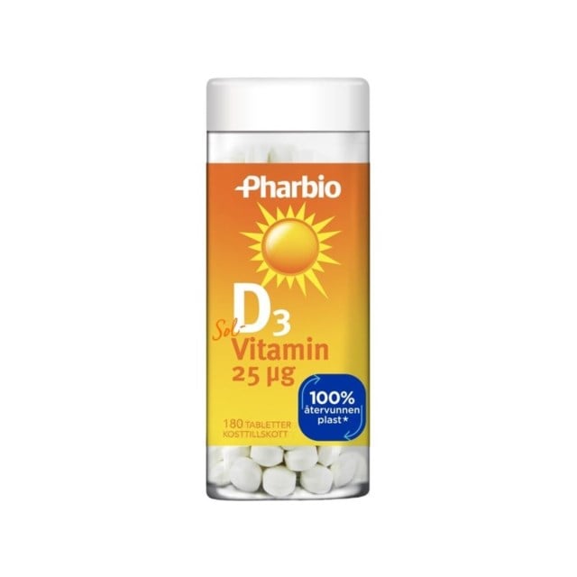 Pharbio D3 Vitamin 25 ug 180 tabletter - 1