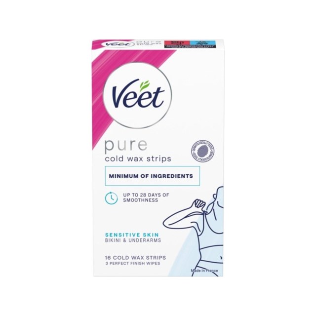 Veet Pure Vaxremsor Bikini & Armhåla känslig hud 16 st - 1