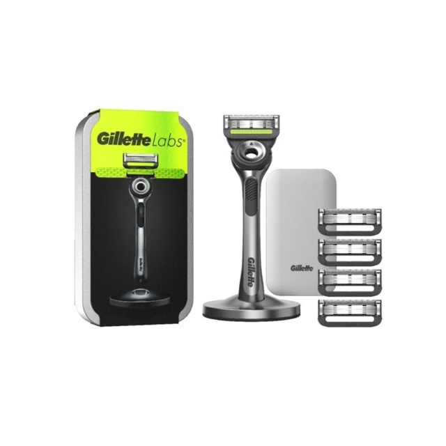 Gillette Labs rakhyvel med exfoliering ställ & resefodral - 1