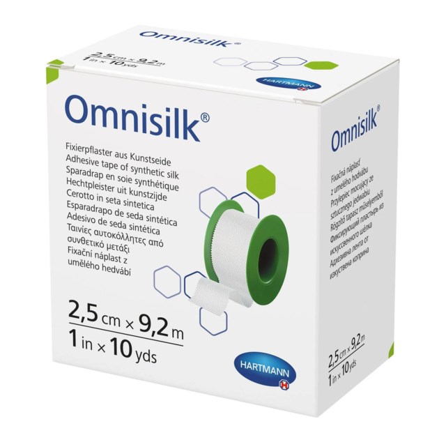 Hypoallergen Tejp Omnisilk 9,2 meter x 2,5 cm 1-P - 1