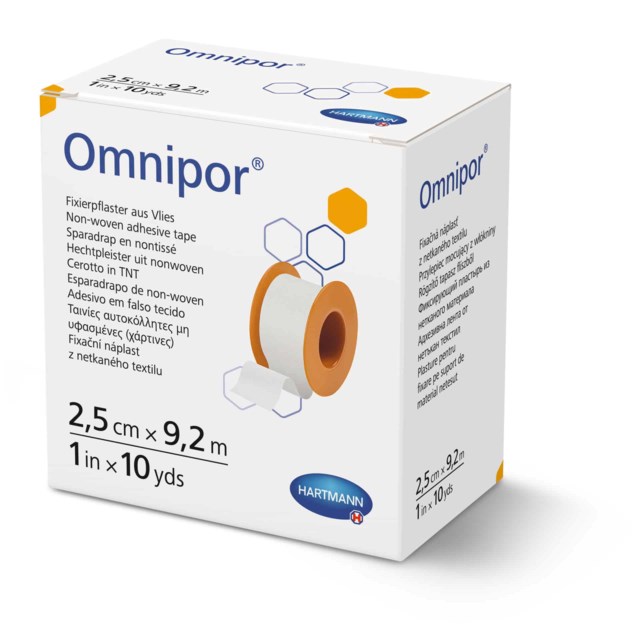 Hypoallergen Tejp Omnipor 9,2 meter x 2,5 cm 12-P - 1