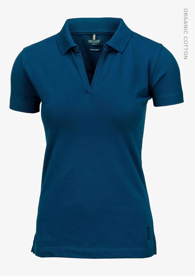 Piketröja dam Nimbus Harvard v-neck, ekologisk bomull, indigoblå - XXL - 1
