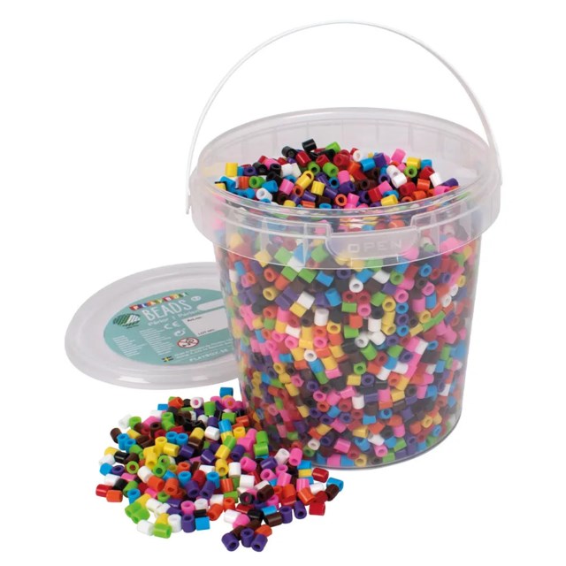 Rörpärlor Playbox 10-färgsmix, svanenmärkt, hink - 1