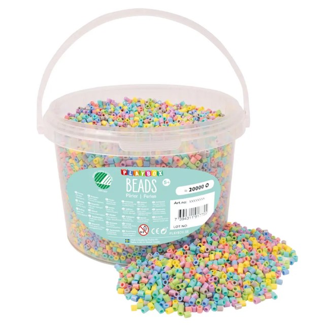 Rörpärlor Playbox Pastellmix, Svanenmärkt, 20000 st - 1