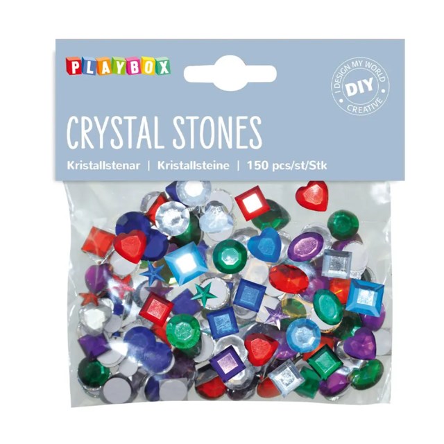 Kristallstenar Playbox Självhäftande, blandade färger, 150 st - 1