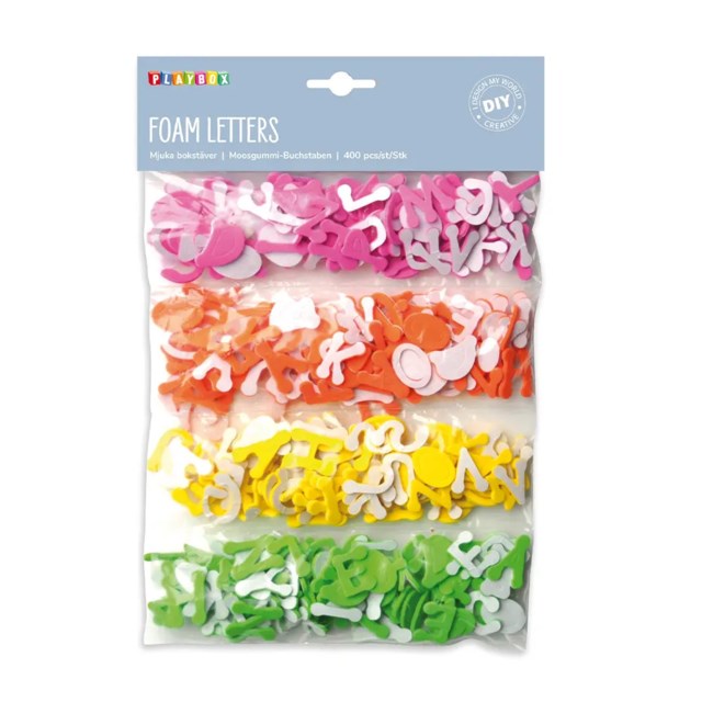 Dekorgummi Playbox Mjuka Bokstäver, 400 st, 4 färger - 1