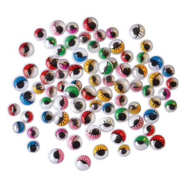 Pyssel-ögon Playbox med fransar, rörliga pupiller, mixade färger, 230 st - 1
