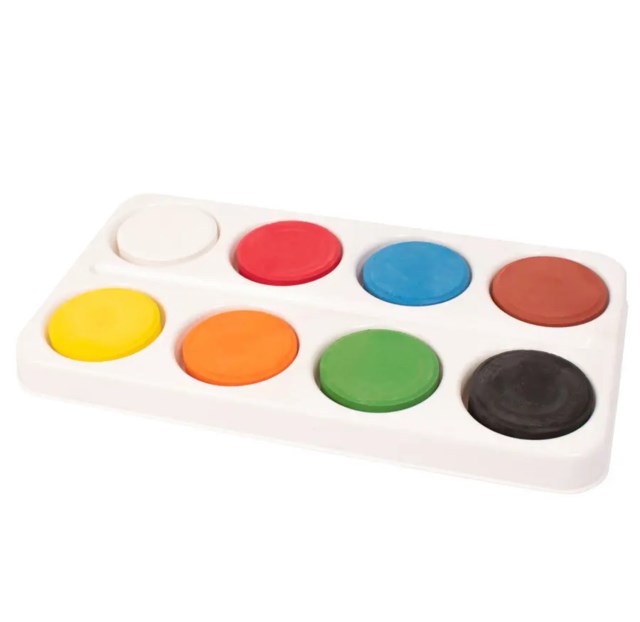 Vattenfärgspalett Playbox, 8 färgpuckar, Ø 55-57 mm - 1