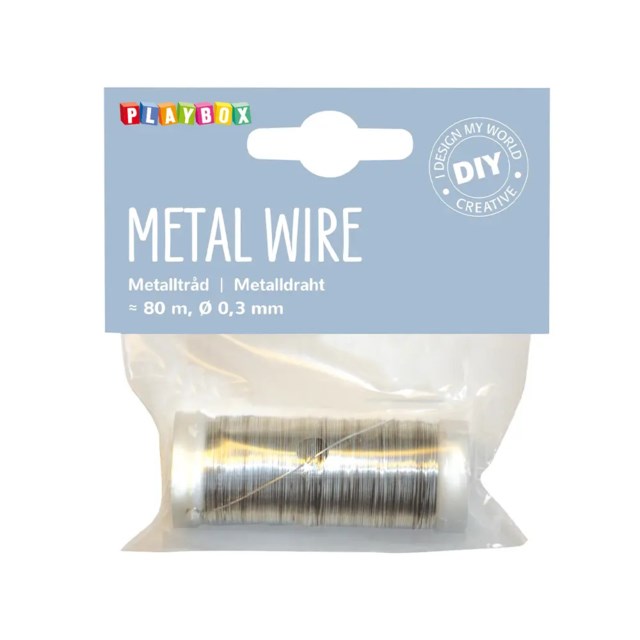 Metalltråd Playbox Silver, 0,3 mm, 80 m - 1