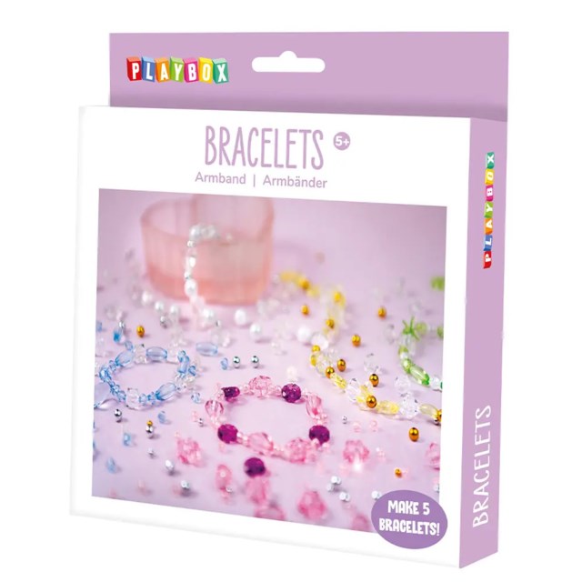Pysselset armband Playbox, pärlset med blandade färger - 1
