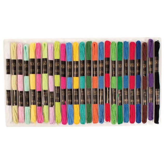 Broderigarn Playbox Bomull, 25 färger, 8 m per docka - 1