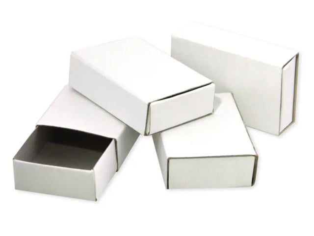 Pysselaskar Playbox Tändsticksformat Vita, 5,5x3,5x1,5 cm - 1