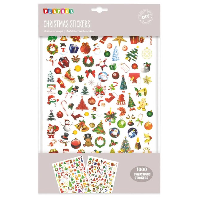 Stickers Playbox Jul, blandade motiv, 1000 st - 1